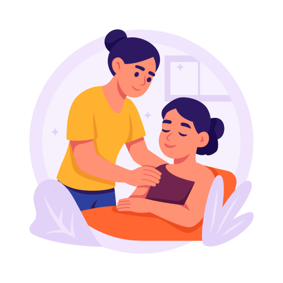 Shoulder, Massage, Caregiver, Care Giving, Physiotherapy, Support, illustration