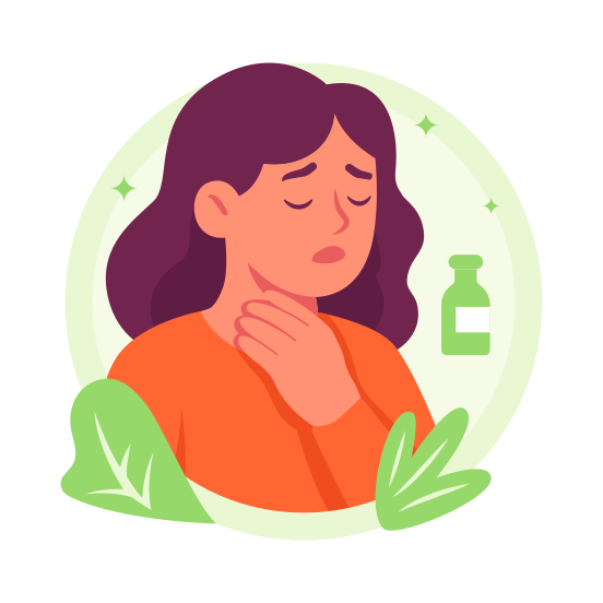Sore Throat, Patient, Treatment, Medication, Cold, Flu, Pain, illustration