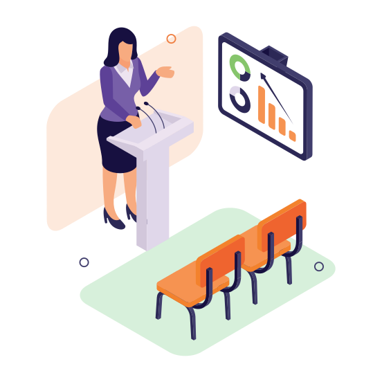 Business, Presentation, Seminar, Public, Speaking illustration