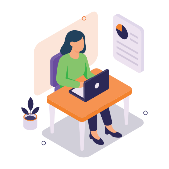 Remote, Work, Online, Job, Freelance illustration