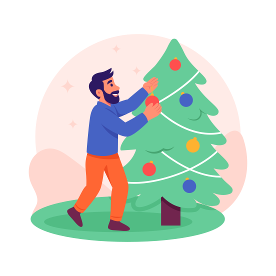 Christmas, Tree, Decoration, Ornament, Festive, Holiday, Seasonal illustration