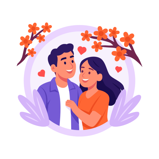 Couple, Lover, Happy, Affection, Romantic, Relationship, Wedding, illustration
