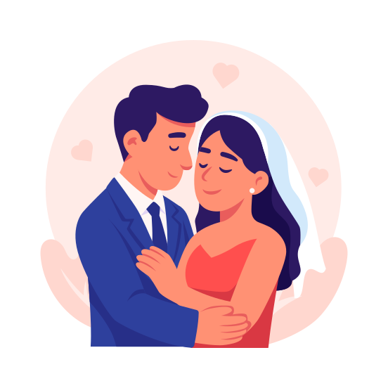 Cultural, Wedding, Couple, Groom, Bride, Festival, Romantic, Marriage, illustration