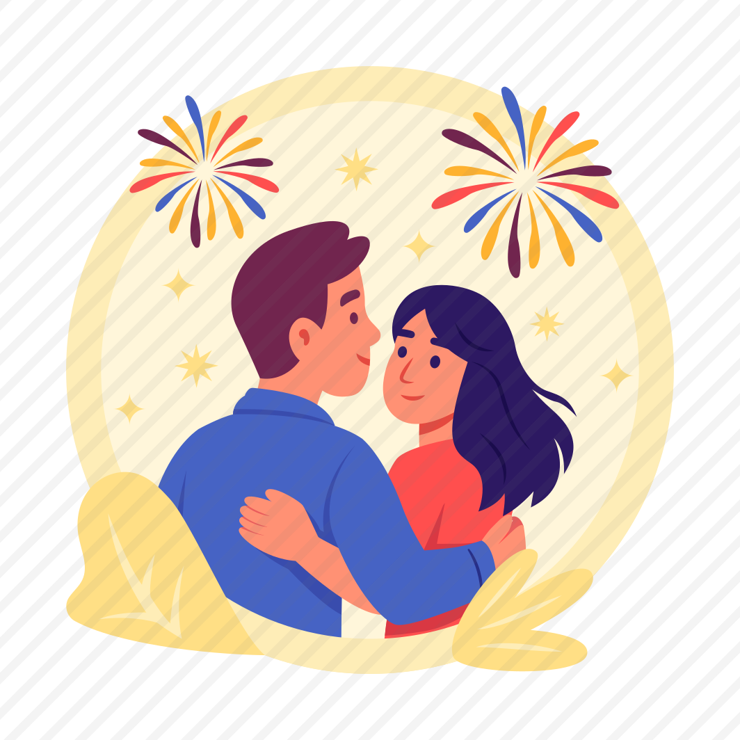 Firework, Couple, Hugging, Embracing, Romance, Anniversary, Happiness, preview