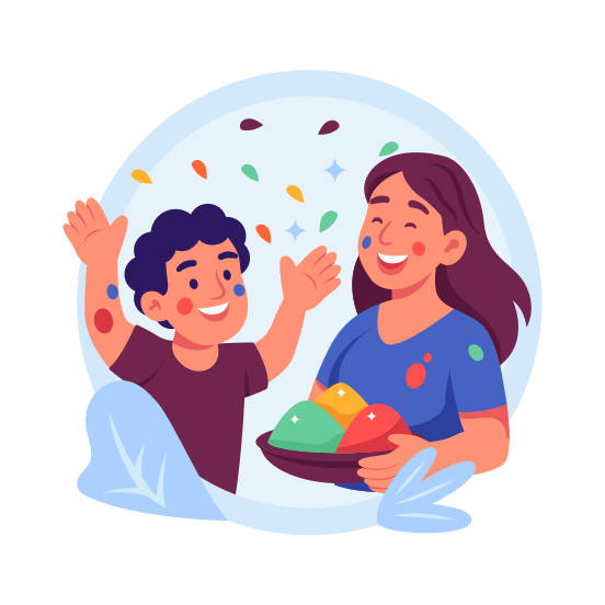Holi, Festival, Traditional, Event, Cultural, Indian, illustration