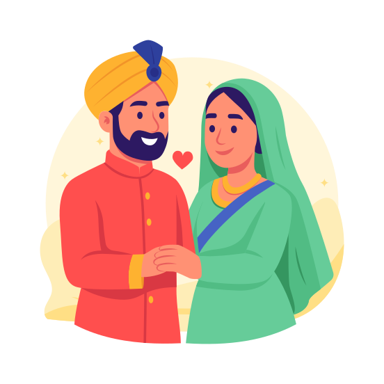 Indian, Couple, Wedding, Affection, Relationship, Traditional, Cultural, illustration