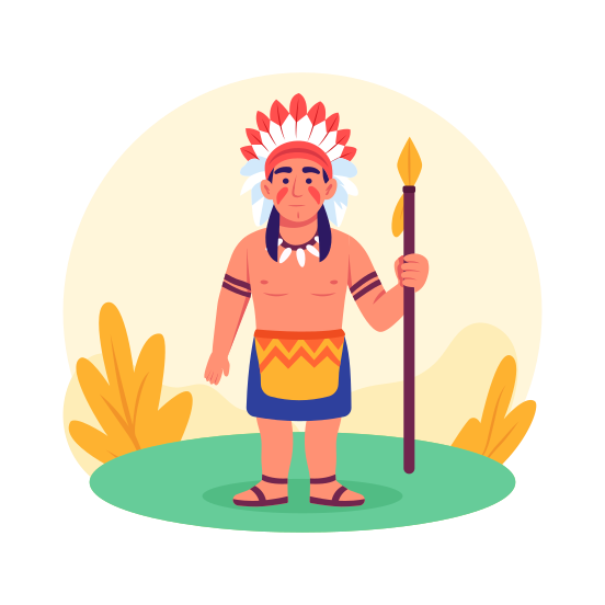 Tribal, Costume, Native, American, Warrior, Indigenous, Culture illustration
