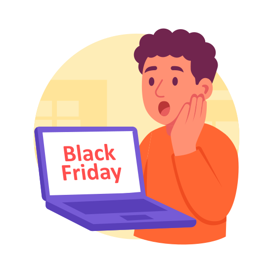 Black Friday, Ecommerce, Marketing, Online, Discount illustration