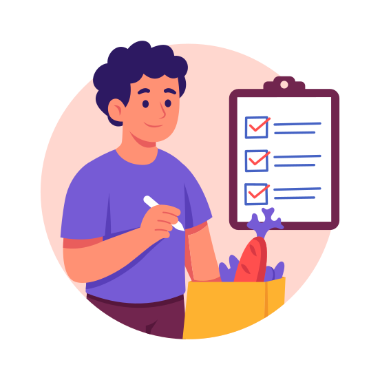 Checklist, Grocery, List, Consumer, Budgeting illustration