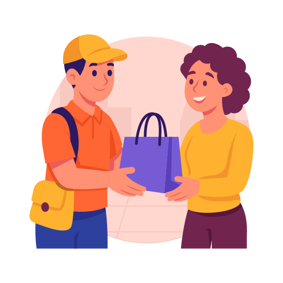 Courier, Delivery, Customer, Logistics, Online illustration