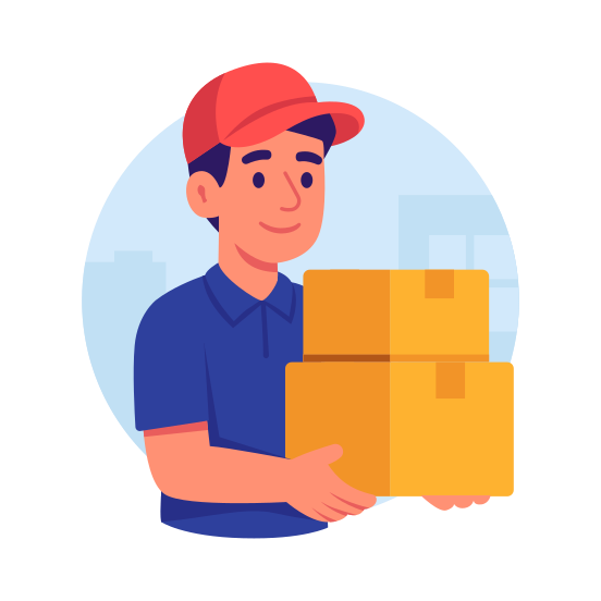 Courier, Delivery, Service, Package, Parcel illustration