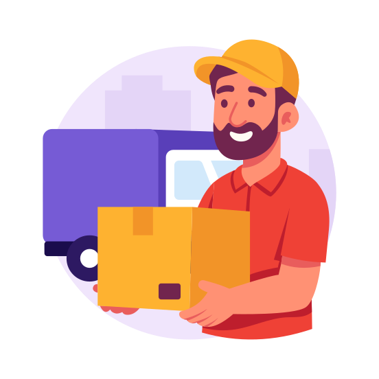 Delivery, Courier, Man, Parcel, Person illustration