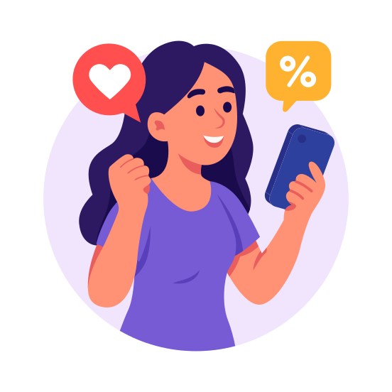 Happy, Customer, Consumer, Shopping, Ecommerce illustration