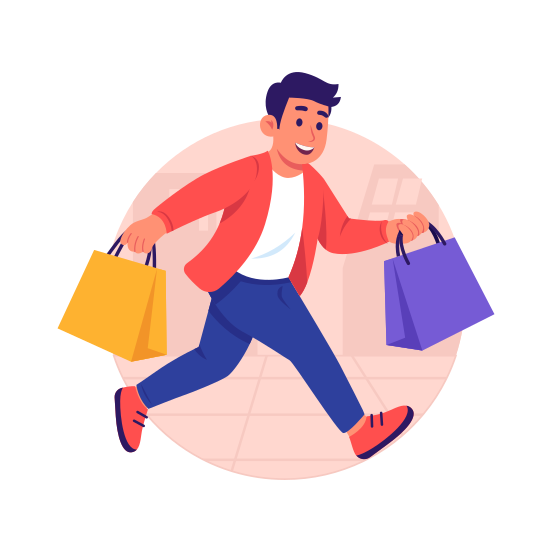 Happy, Customer, Ecommerce, Lover, Sale illustration