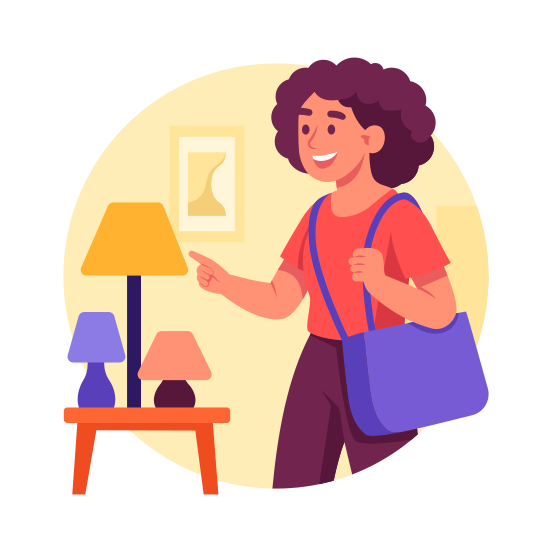 Lamp, Ecommerce, Interior, Accessory, Retail illustration