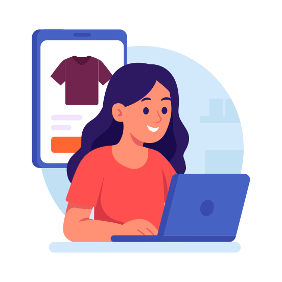 Online, Clothes, Ecommerce, Online, Internet illustration