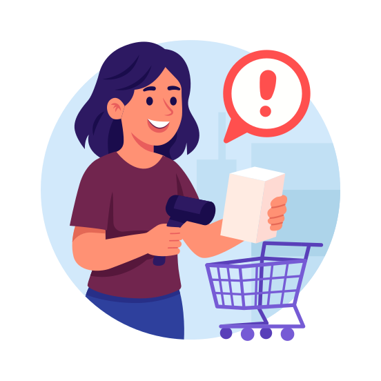 Price, Alert, Shopping, Checkout, Scanner illustration