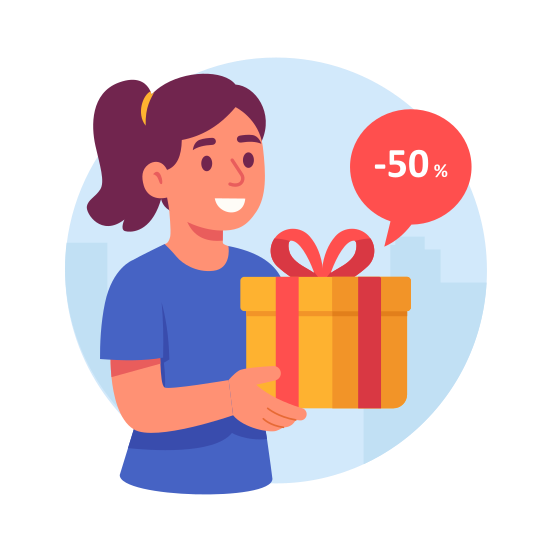 Sale, Offer, Gift, Ecommerce, Discount illustration