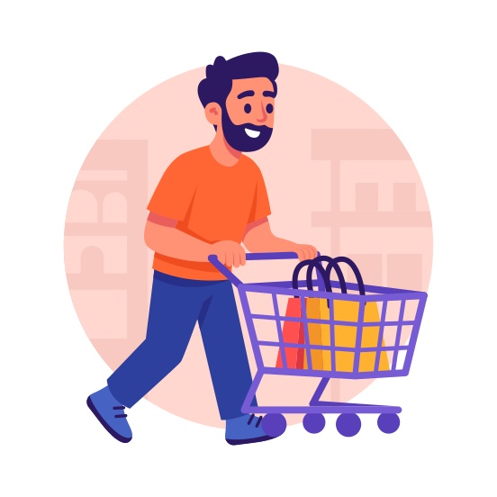 Shopping, Cart, Store, Ecommerce, Market,,, illustration