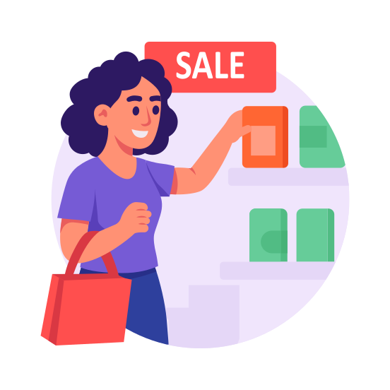 Shopping, Grocery, Sale, Offer, Product illustration