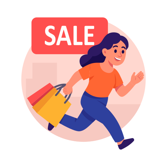 Shopping, Sale, Offer, Discount, Flash Sale illustration