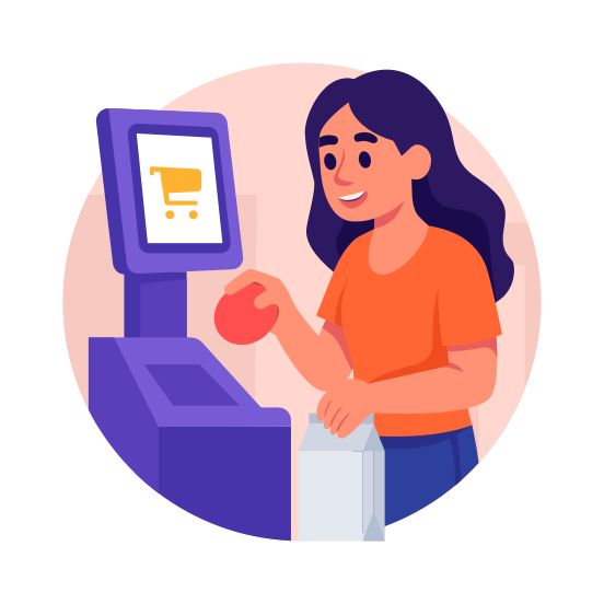 Shopping, Self, Checkout, Ecommerce, Service illustration