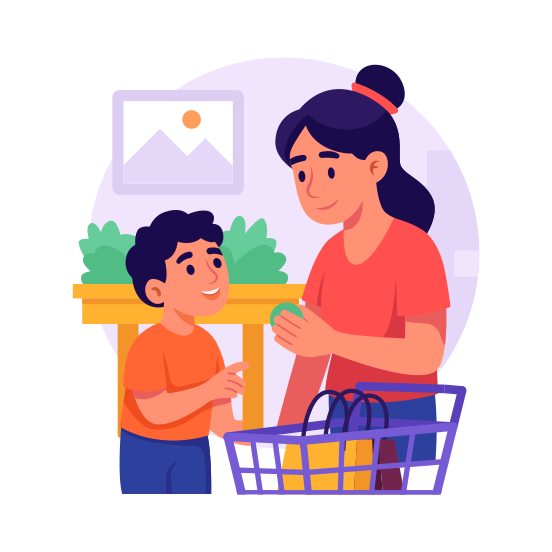 Store, Ecommerce, Trolley, Purchase, Customer illustration