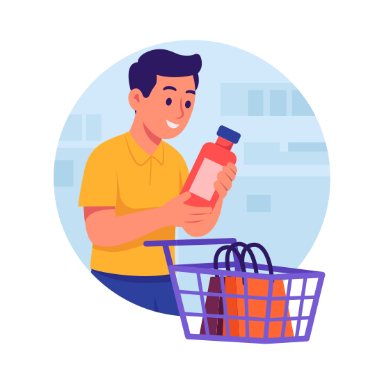 Supermarket, Shopping, Grocery, Ecommerce, Store illustration