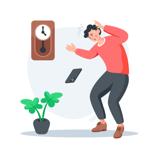 Fumbling Phone illustration