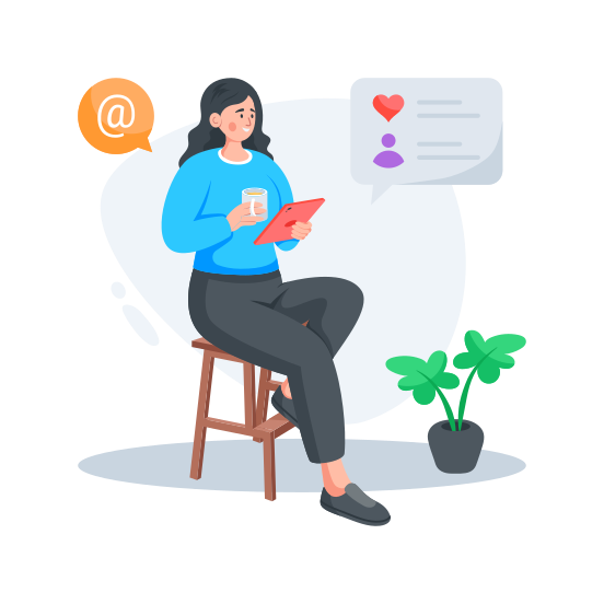 Social Media Addiction, illustration