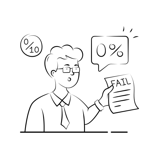 Academic, Failure, Student, Exam, Fail, Studying, Education illustration