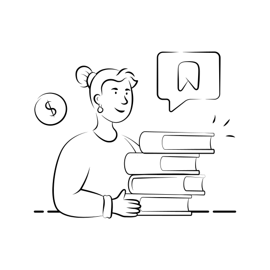 Borrowed, Books, Student, Studying, Library, Reading, Education illustration