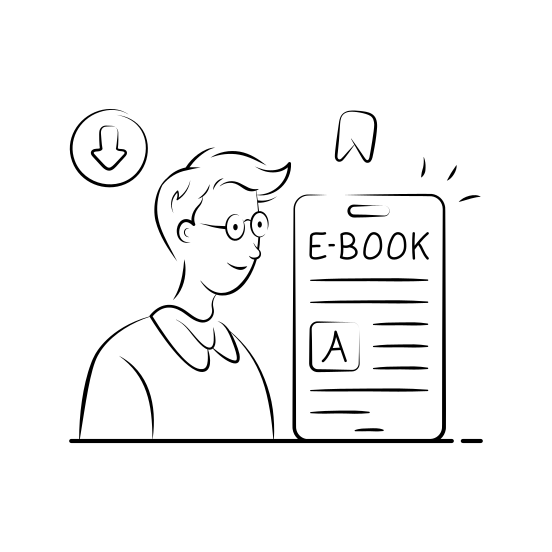 Ebook, Student, Online, Digital, Reading, Library, Education illustration