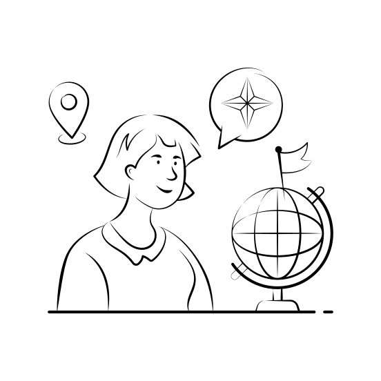 Geography, Learning, Subject, Student, Classroom, School, Travel illustration