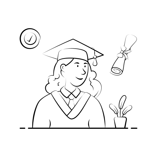 Graduate, Student, Academic, Achievement, Certificate, Degree, Diploma illustration