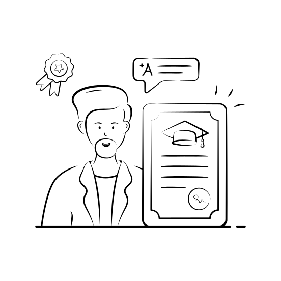 Graduation, Certificate, Achievement, Academic, School, University, Diploma illustration