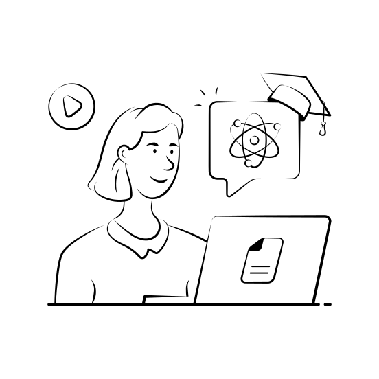 Online, Class, Course, Elearning, Student, Education, Digital illustration