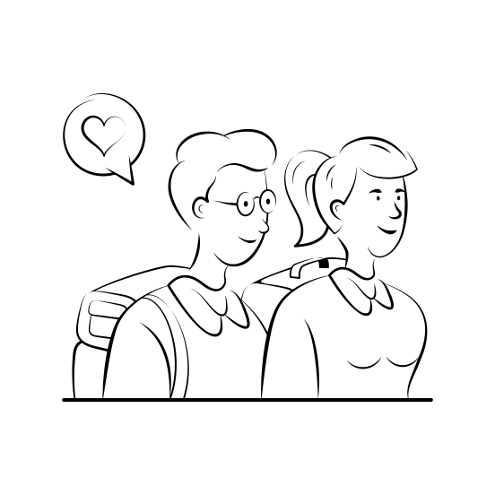 School, Friends, Academic, College, University, Education, Teenagers illustration