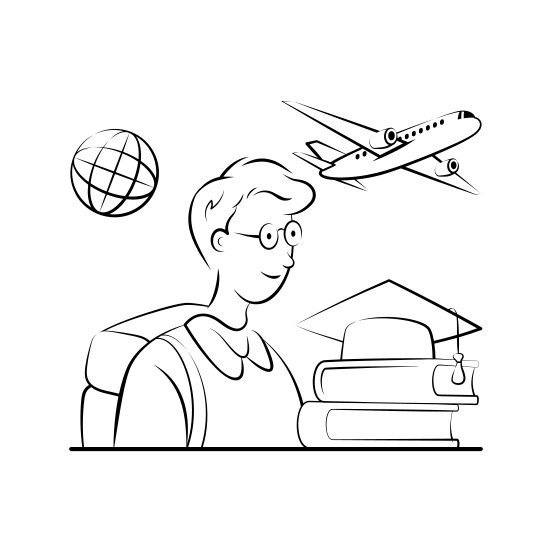Study, Abroad, Education, Student, International, Learning, Travel illustration