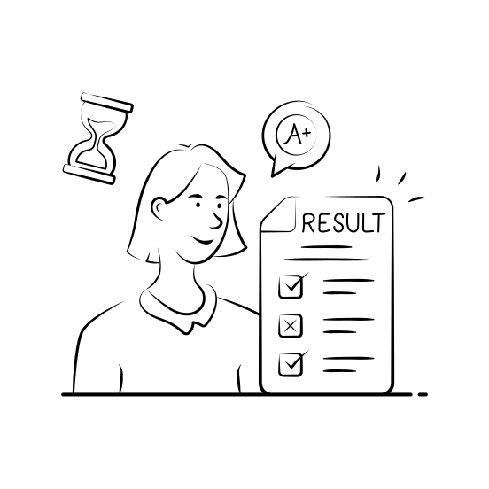 Test, Result, Student, Exam, Success, Achievement, Education illustration