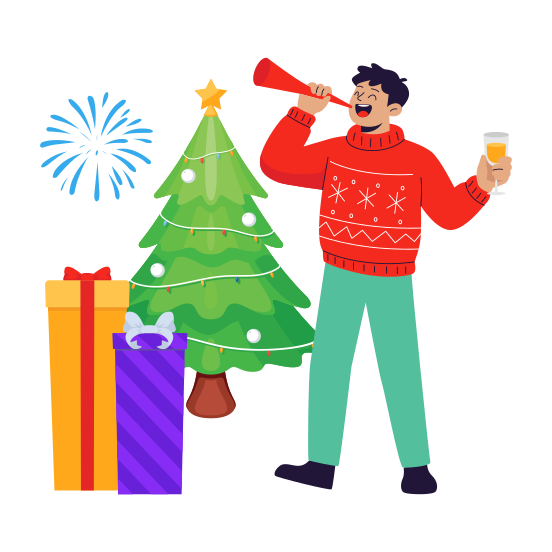 Party, Christmas, Xmas, Celebration, Decoration illustration