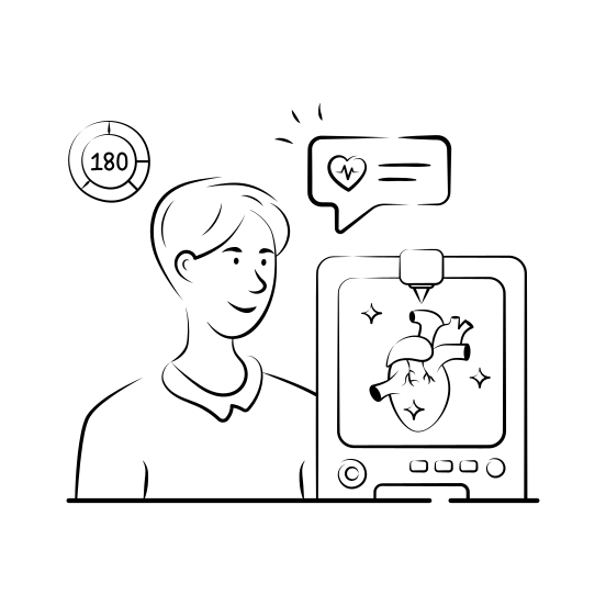 Bioprinting, Organs, Artificial, Heart, Tech illustration