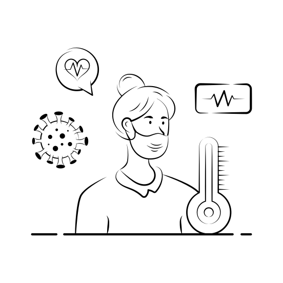 Covid, Sufferer, Health, Safety, Pandemic illustration