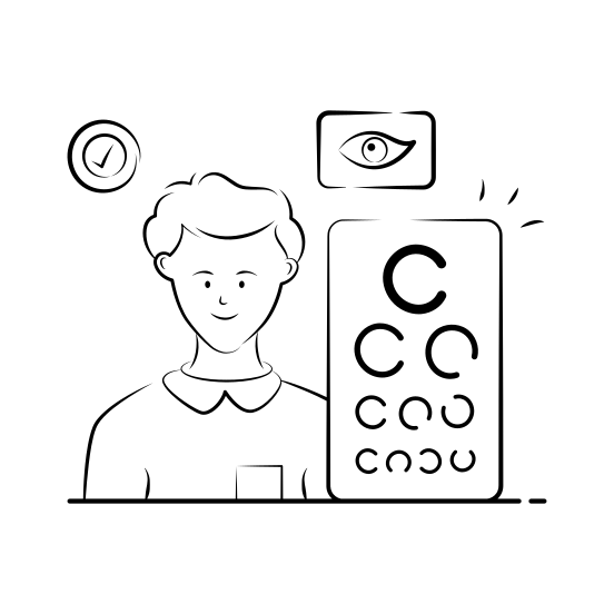 Eye, Checkup, Exam, Ophthalmology, Optometry illustration
