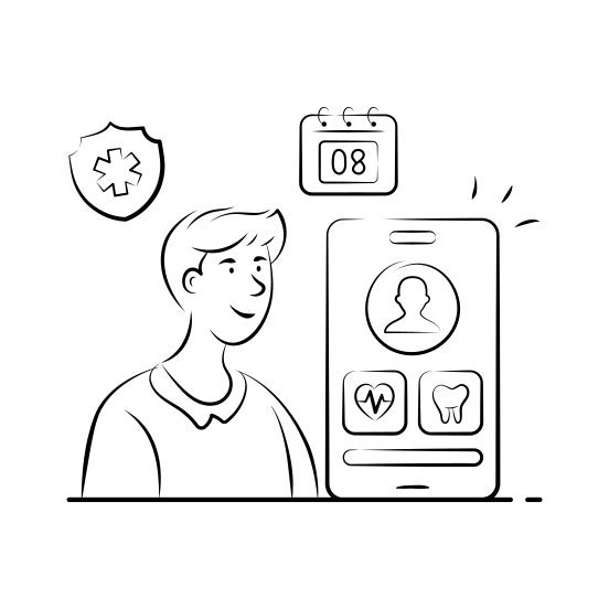 Health, Records, Electronic, Health App, Telehealth illustration