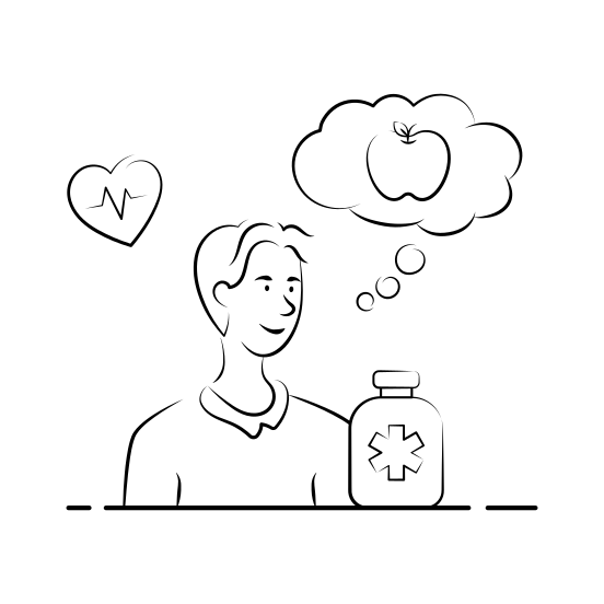 Healthy, Thoughts, Wellness, Mental, Health illustration