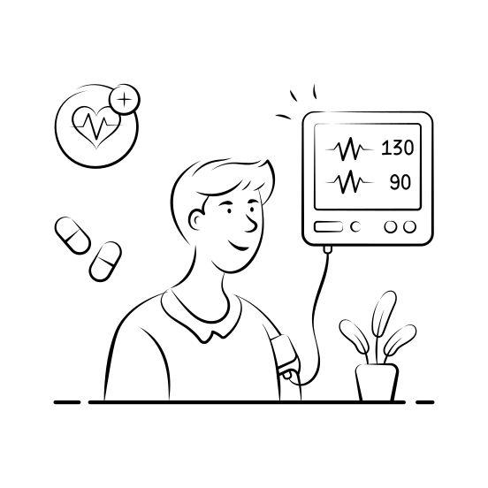 Hypertension, Blood, Pressure, Monitor, Medical illustration