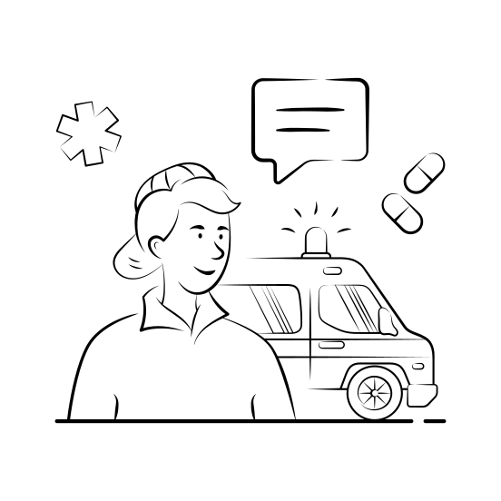 Medical, Healthcare, Emergency, Paramedic, Ambulance, illustration