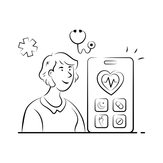 Mobile, Health, App, Medical, Telemedicine illustration