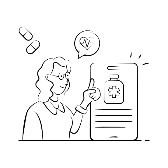 Online, Prescription, Telemedicine, Virtual, Doctor illustration